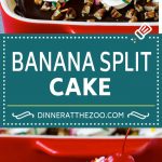 Banana Split Cake Recipe | No Bake Cake | Banana Split Dessert #banana #chocolate #nobake #cake #cheesecake #dinneratthezoo