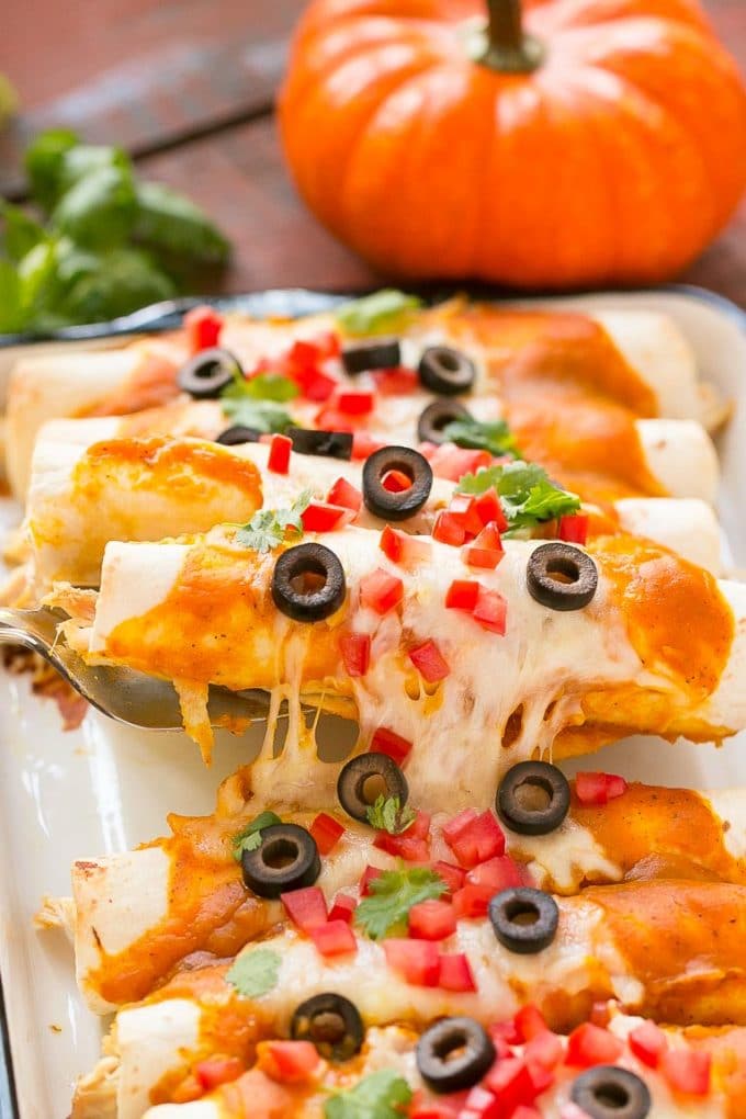 A serving of savory fall Mexican food. 