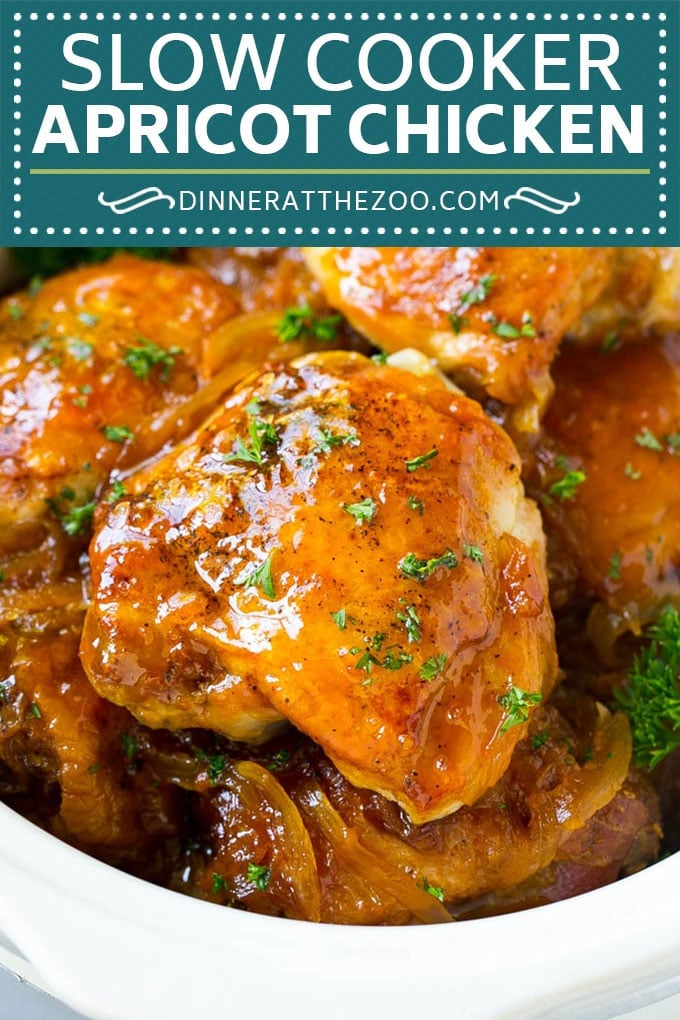 Slow Cooker Apricot Chicken #chicken #apricot #slowcooker #crockpot #dinner #dinneratthezoo